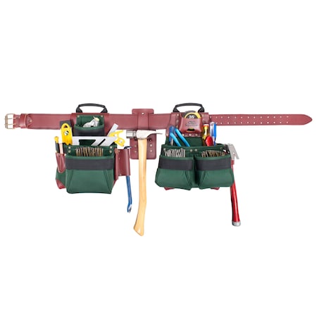 Clc Work Gear CLC Signature Elite Pro 17 pocket Ballistic Nylon Framers Combo Tool Belt 54 in. L Green L 29 in. 42 54531